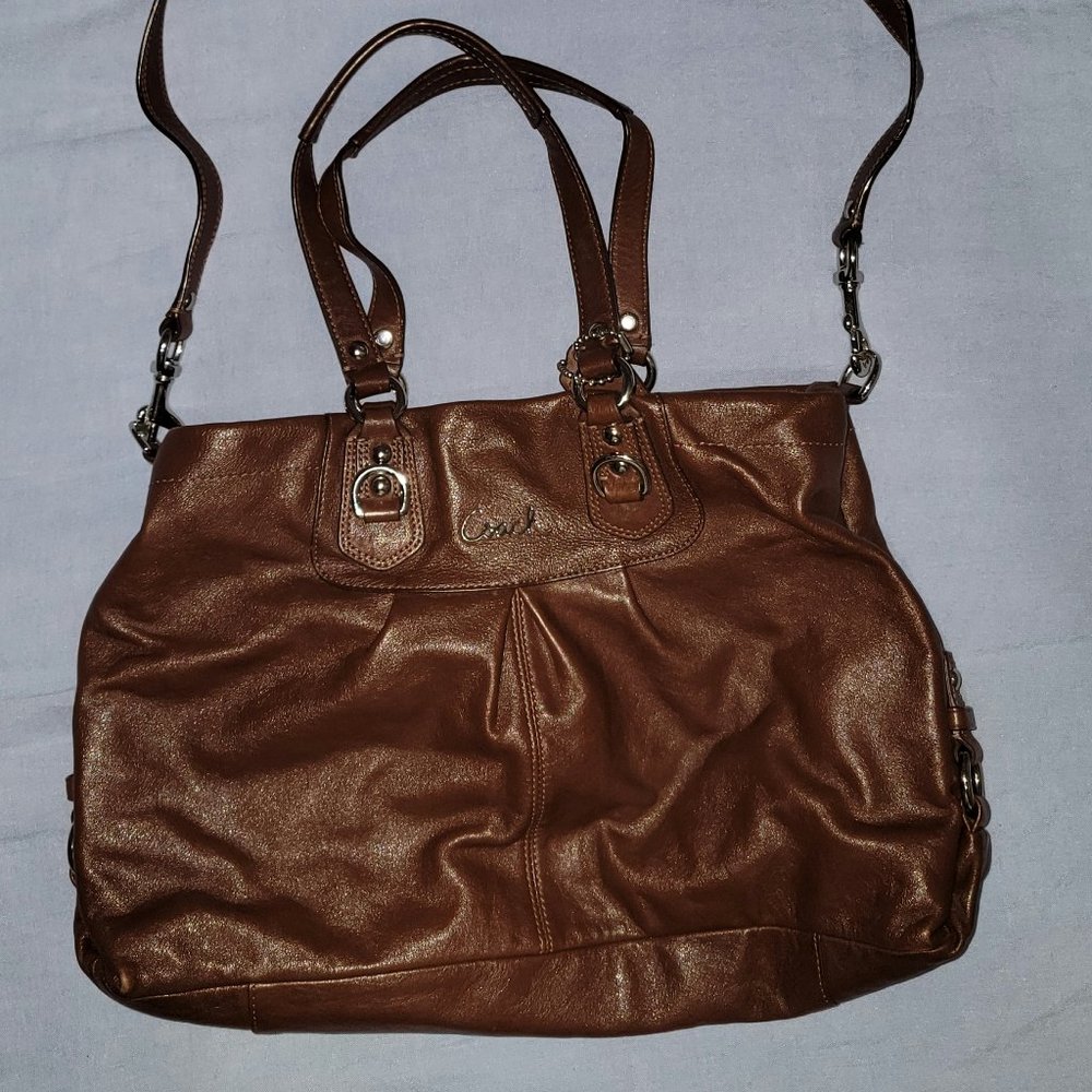 Coach Brown Leather Ashley Carryall